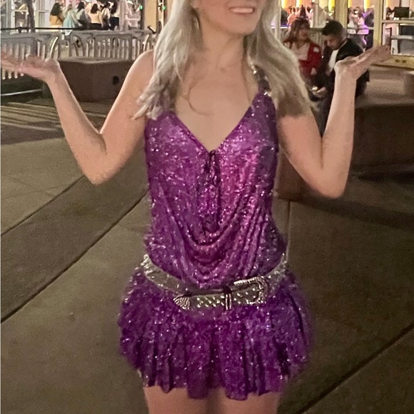 Poster Girl Barbara Amethyst SS23 Mini Dress Crystal Chainmail - Picture 8 of 10